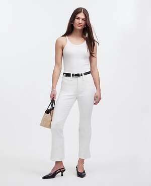 Madewell Tall Kick Out Crop Jeans Pure white T26 NWT
